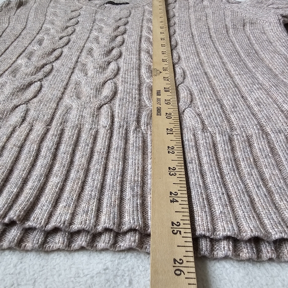 Banana Republic Women’s Cable Knit Crewneck Oatmeal Gray Sweater Oversized L - Picture 12 of 12